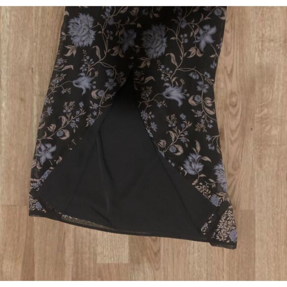Ann Taylor LOFT Black and Blue Floral Dress Petite 4 Y2K - Picture 11 of 11